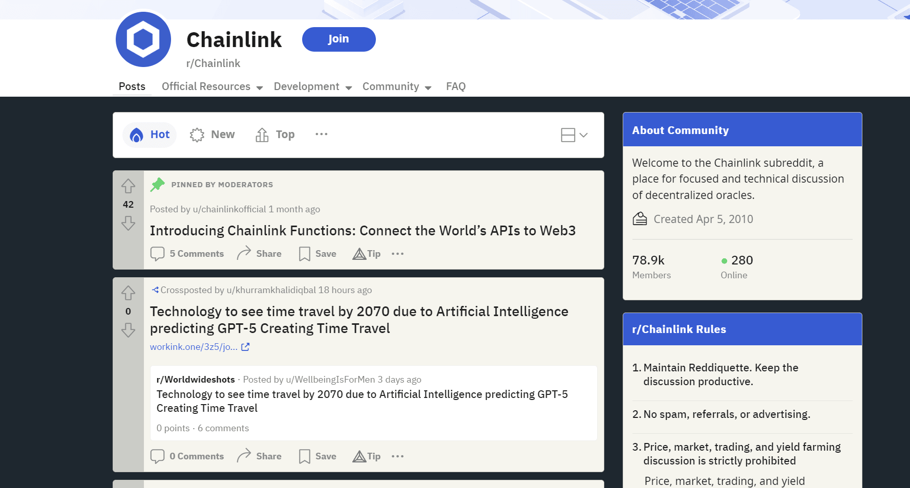 chainlink subreddit